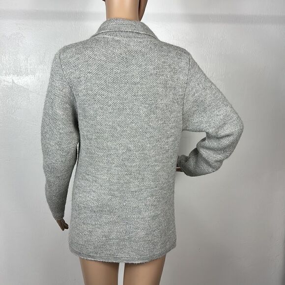 Peruvian Link Alpaca Collection Grey Button Front Cardigan Sweater Size S - Picture 3 of 9